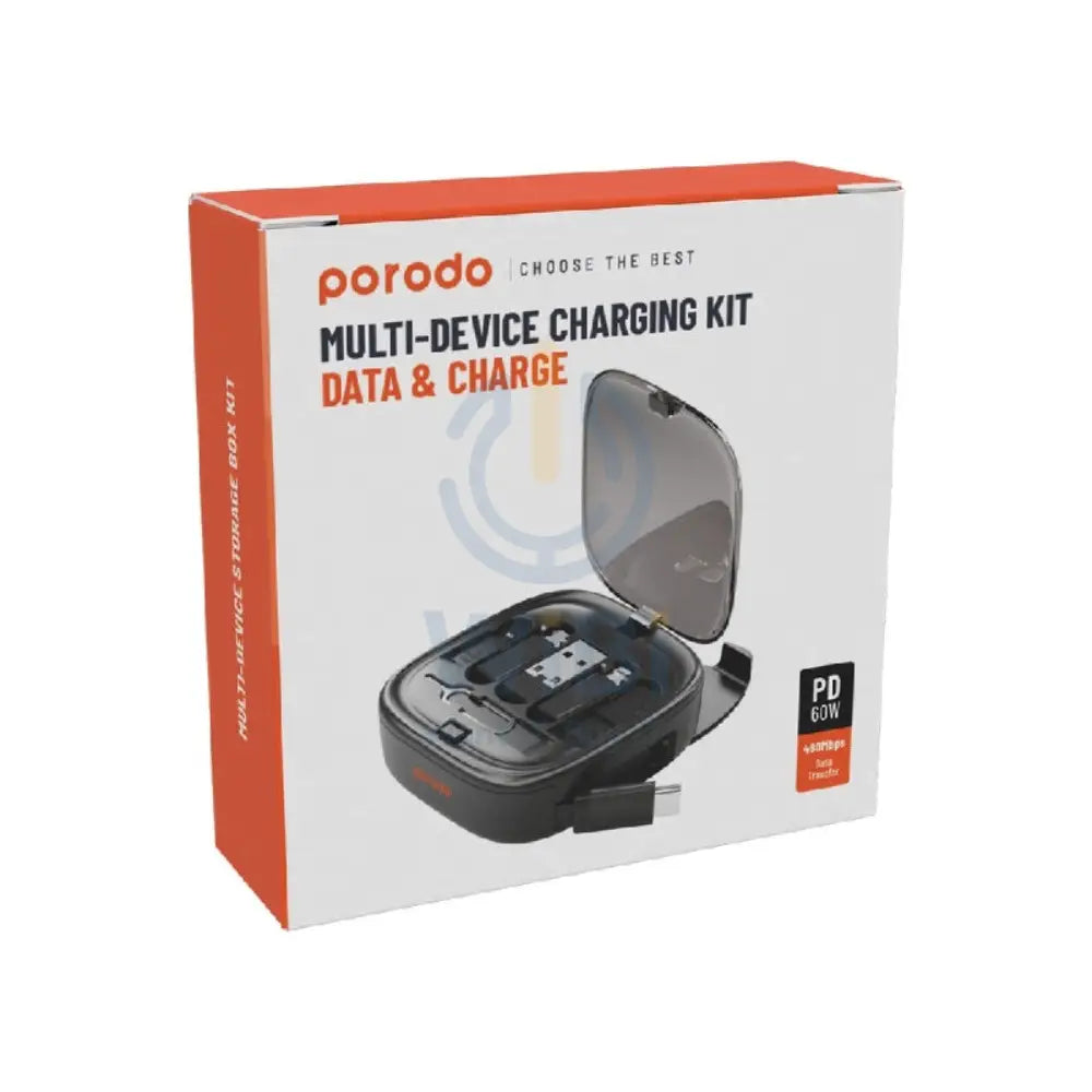 Porodo Multi-Device Charging Kit Data & Charge - 1M / USB-A / USB-C / Lightning / Micro USB / Black Accessories >