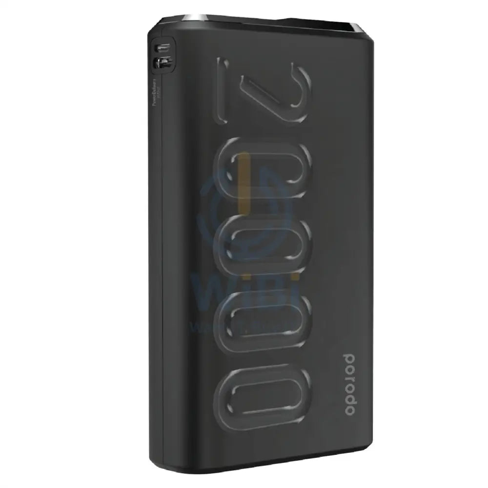 Porodo PD Power Bank 20000mAh 20W Power Delivery Quick Charge 3.0 Touch Sensor Power Button - Black Accessories > Power