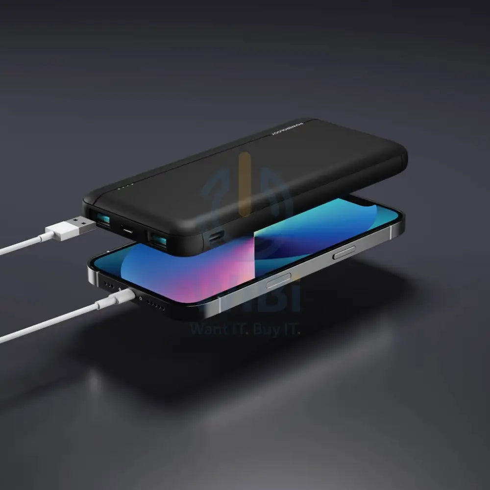 Powerology 10000mAh Quick Charging Power Bank - Black Accessories > Power Bank