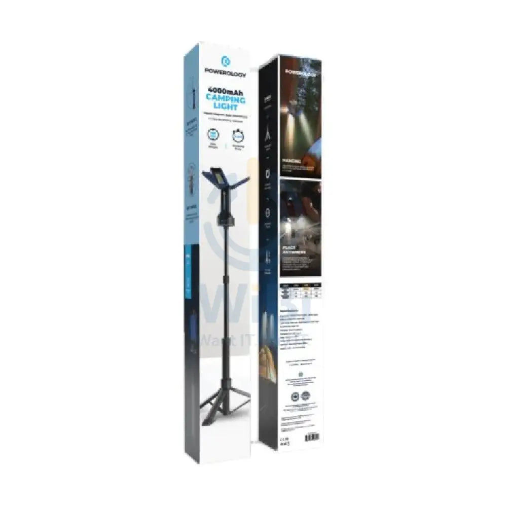 Powerology Camping Worklight Foldable Tripod - 4000mAh / USB-C / 4000LM / Black Accessories > Mobiles & Tablets >