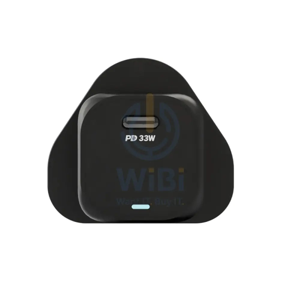 Powerology GaN Wall Charger With Cable - 33W / USB-C / Black Accessories > Power Adapters