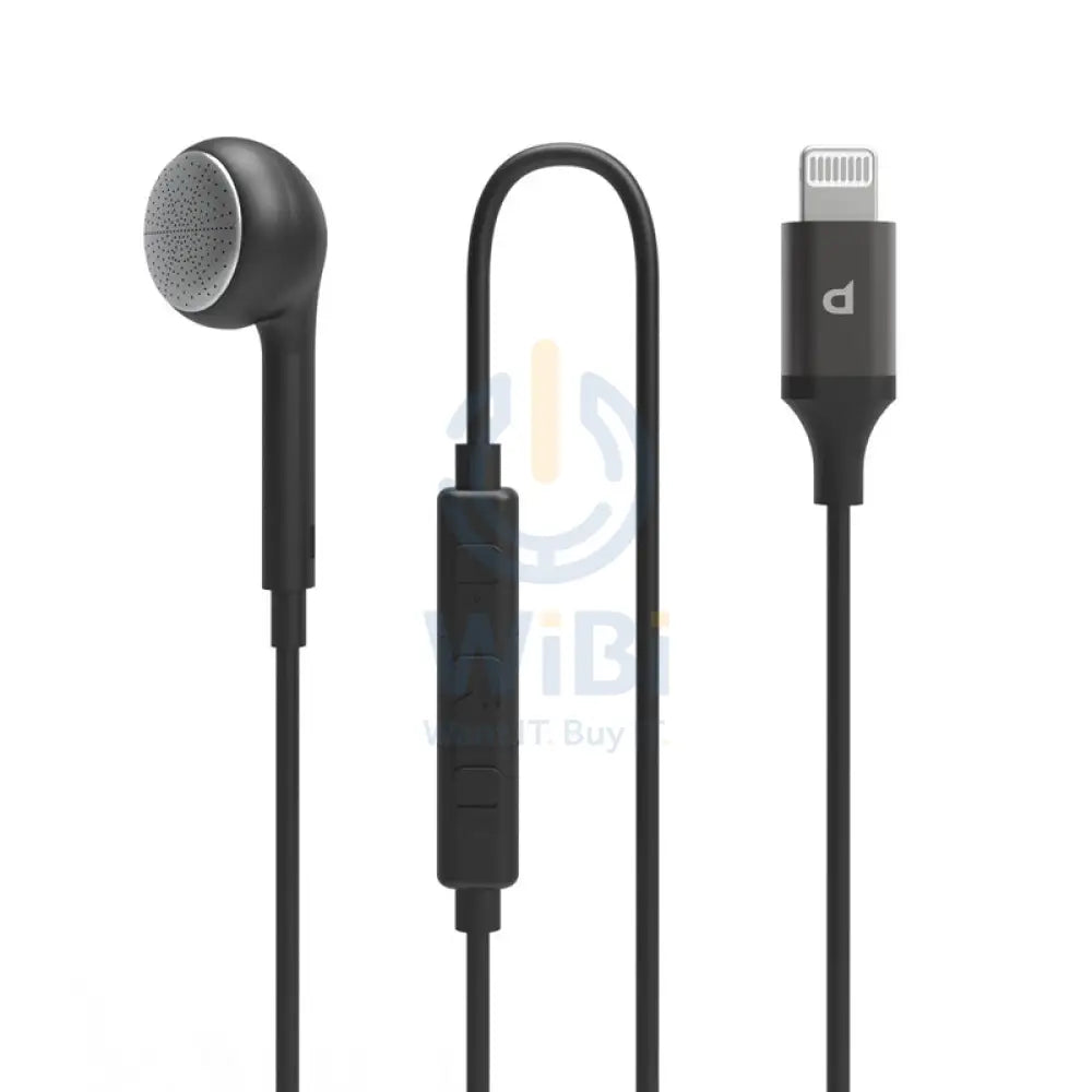 Powerology Mono Earphone Lightning Connector - Black Accessories > Audio > Headphones