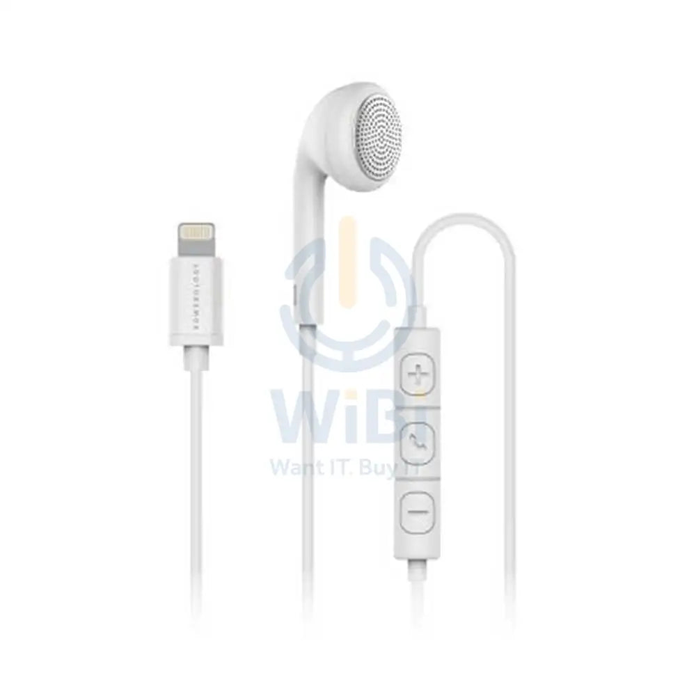 Powerology Mono Earphone Lightning Connector - White Accessories > Audio > Headphones