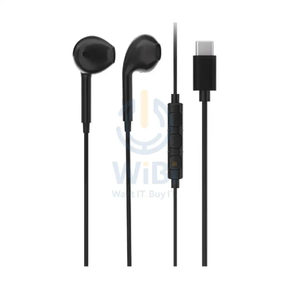 Powerology Stereo USB-C Earphones - 1.2m / Black Accessories > Audio > Headphones