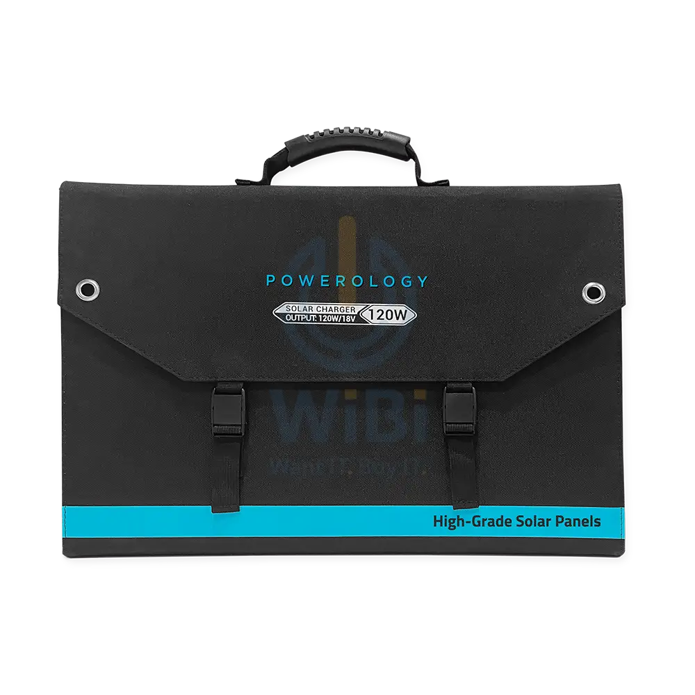 Powerology Universal Folding Solar Panel - 120W / Black Accessories > Smart Devices