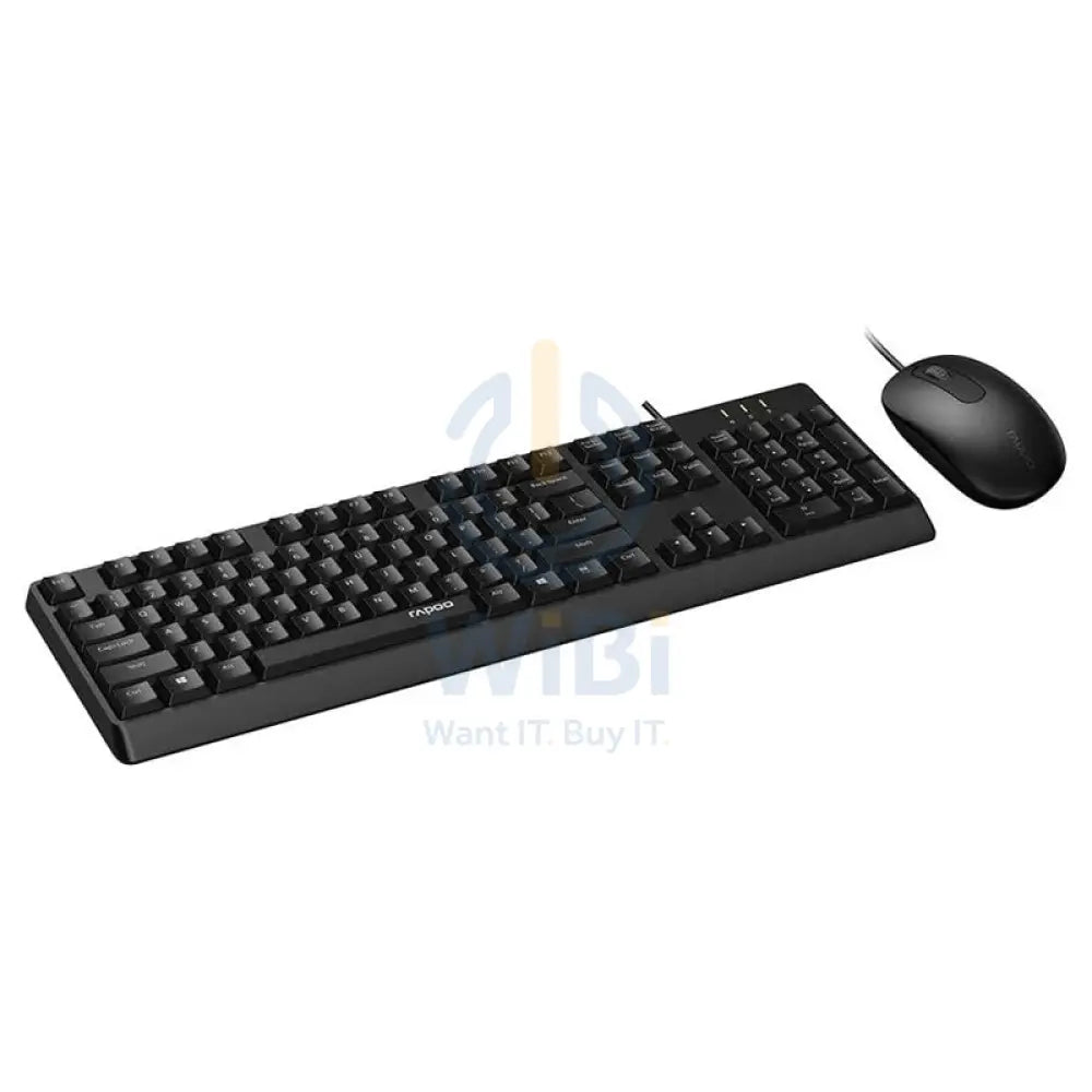 Rapoo X130 PRO Wired Keyboard And Mouse Combo - 1.5m / 104 Keys / 1600 DPI / USB / Arabic/English - Black Accessories >