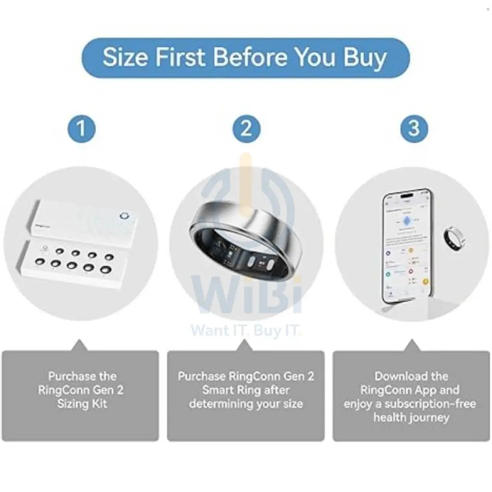 RingConn Smart Ring Gen 2 - Size-14 / Silver Accessories > Smart Devices