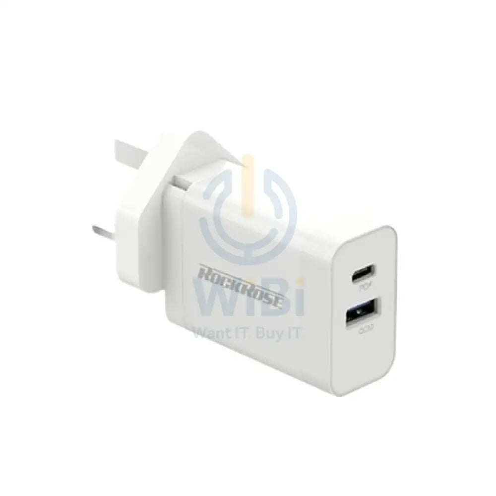 Rockrose Casa PQ Pro PD & QC 3.0 2-Port Travel Charger - White Accessories > Power Adapters