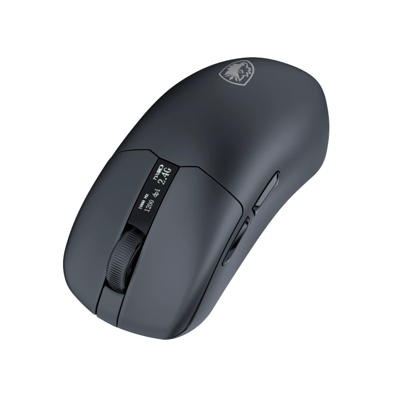 SADES Striker S2W 26,000 DPI Wireless Gaming Mouse with RGB Magnetic Charger and OLED Panel - Black