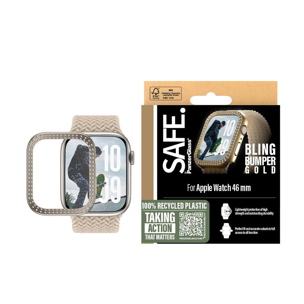 PanzerGlass Screen Protector Bling Bumper Gold - for Apple Watch 46mm