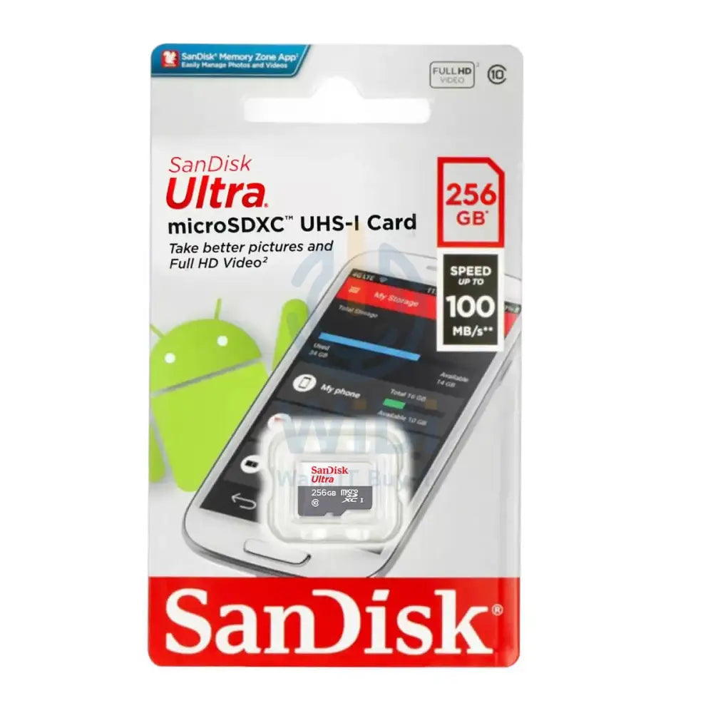 SanDisk Ultra microSDHC/microSDXC UHS-I Card - 256GB / Up to 100 MB/s Storage > Memory Cards
