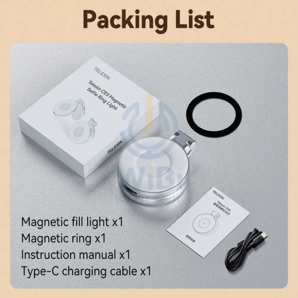 TELESIN Magnetic Selfie Light Magsafe Grip - Silver Accessories > Mobiles & Tablets > Mobiles > Grips