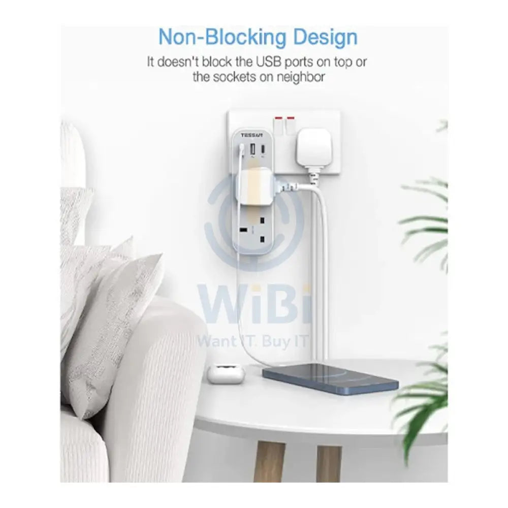 TESSAN Multi-Plug Extension Adapter - 15W / White Accessories > Power Adapters > Offer Zone