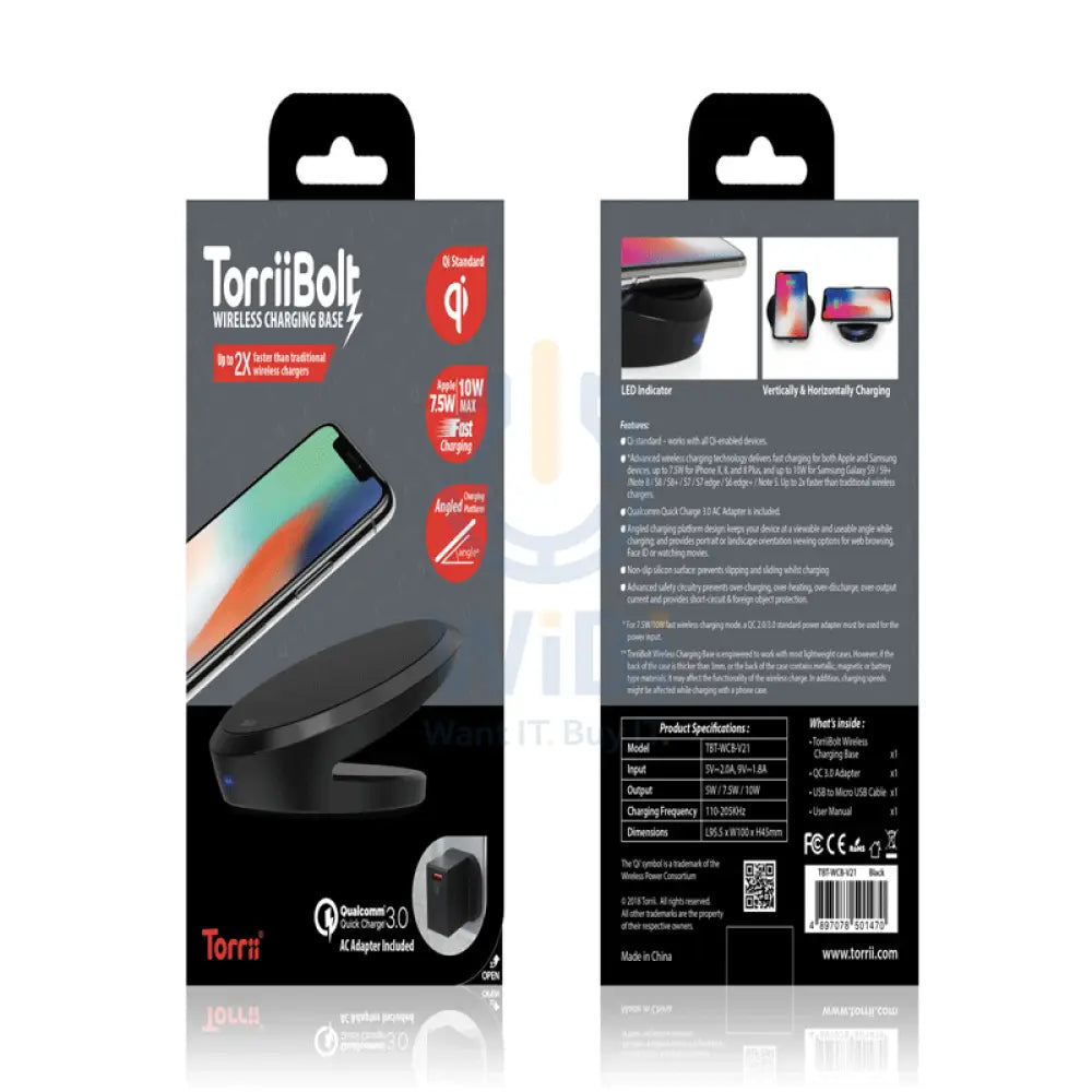 Torri Bolt Wireless Charging Base - Black Accessories > Power Bank
