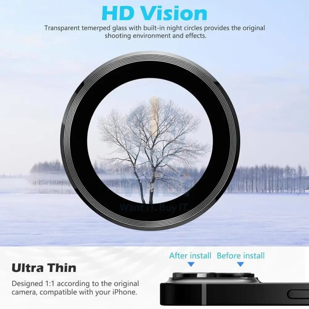 Torrii Bodyglass Camera Lens Protector - Apple iPhone 15 / Apple iPhone 15 Plus / Black Accessories > Mobiles & Tablets