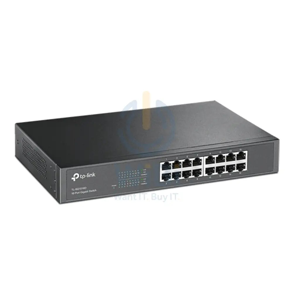 TP-Link (TL-SG1016D) Gigabit Desktop Switch - 16 Ports / 32 Gbps / LAN / Unmanaged Networking Products > Switches