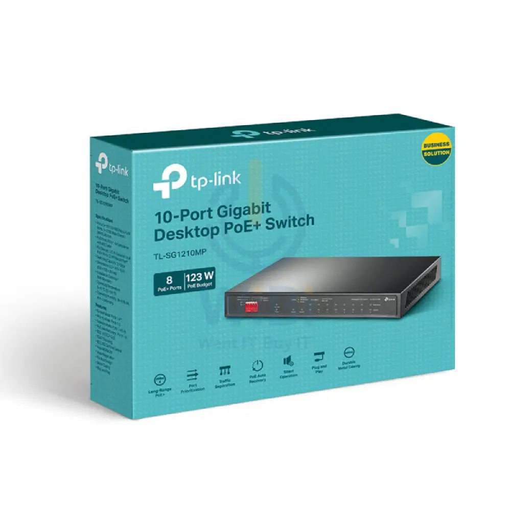 TP-Link (TL-SG1210MP) 10-Port Gigabit Desktop Switch with 8-Port PoE + - 20 Gbps / LAN Networking Products > Switches