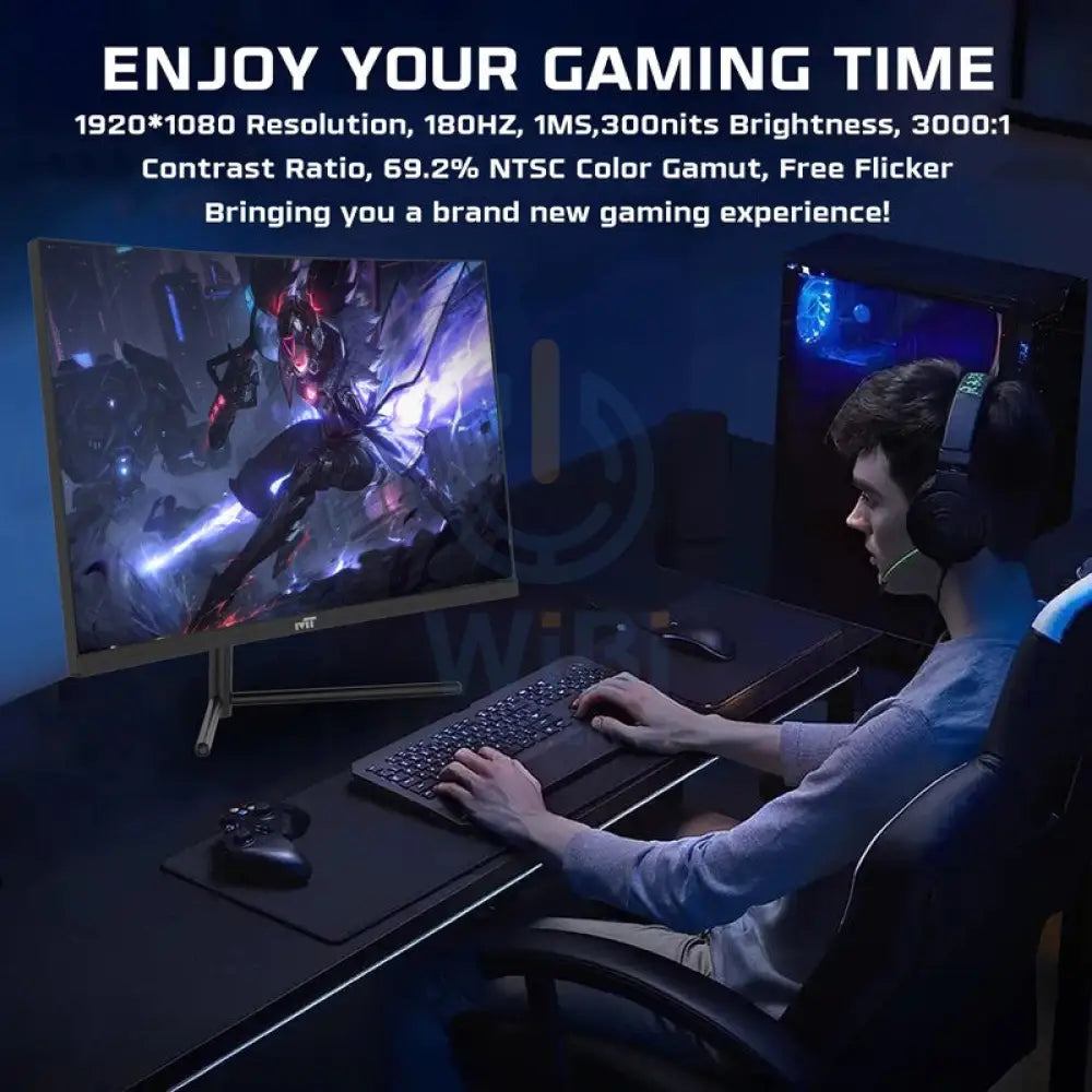 Twisted Minds 27’‘ FHD VA / 180Hz / 0.5ms / HDMI2.0 / HDR Curved Gaming Monitor - Black Monitors & Projectors >