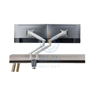 Twisted Minds Dual Monitor Premium Slim Aluminum Spring Monitor Arm - 17’’-32’’ Inch / 479mm / Fine Texture White