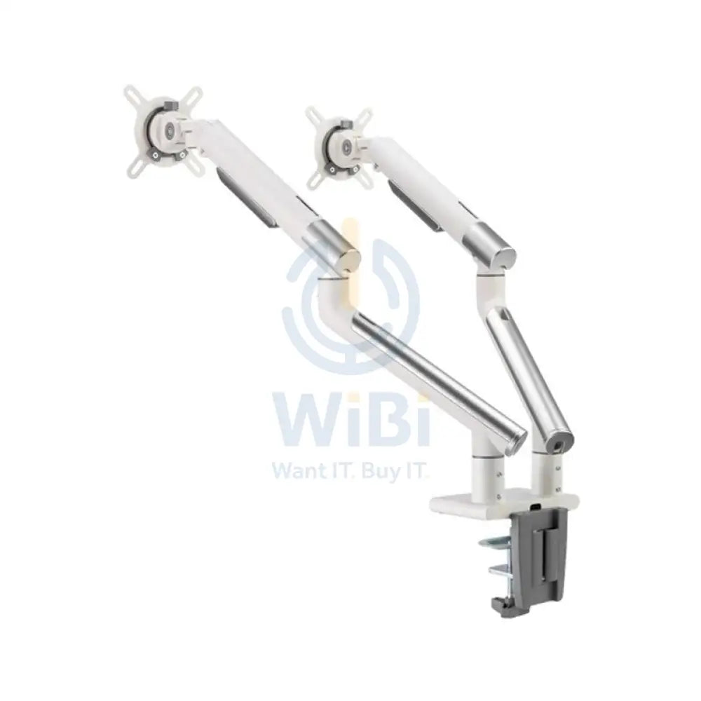 Twisted Minds Dual Monitor Premium Slim Aluminum Spring Monitor Arm - 17’’-32’’ Inch / 479mm / Fine Texture White
