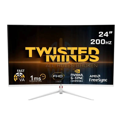 Twisted Minds Gaming Monitor - 23.8’’ FHD / VA / 200Hz / 1MS / HDMI / Display Port / White - Monitor Monitors &