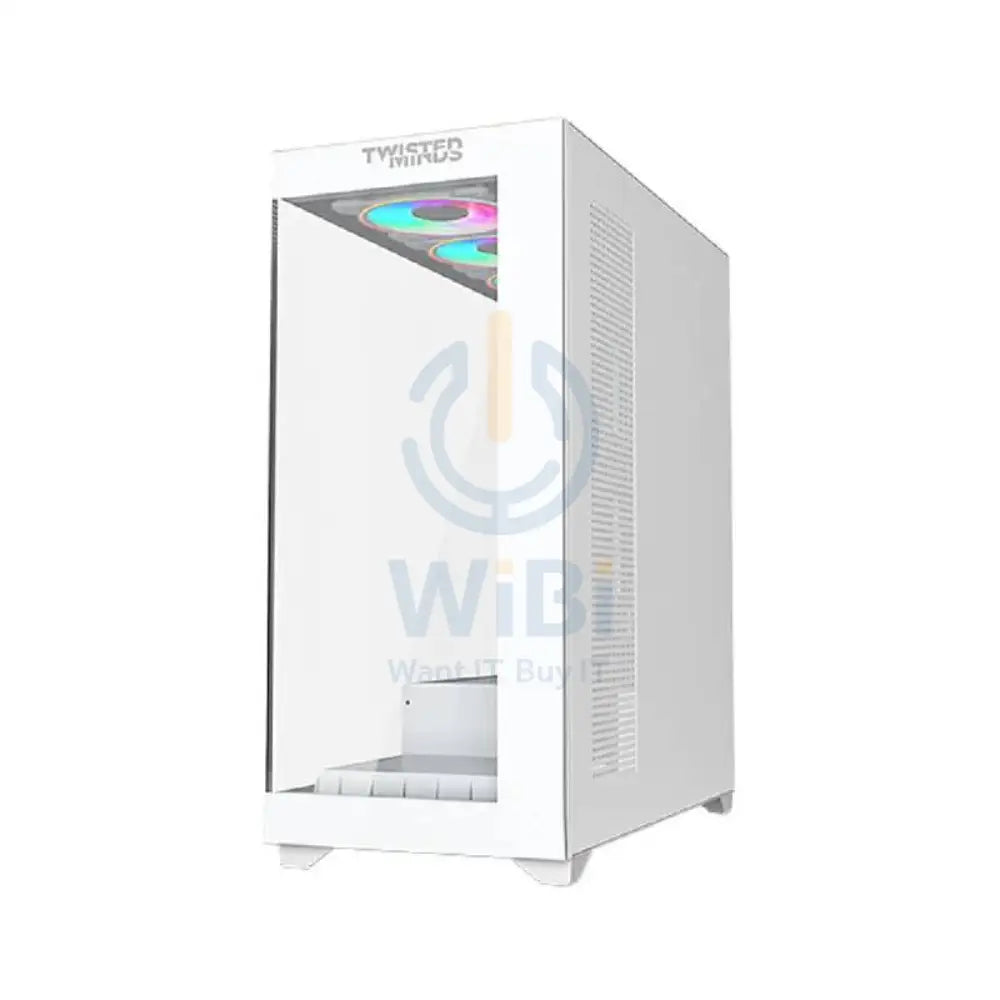 Twisted Minds Quantum Glass Mid Tower Gaming Case - White Gaming Consoles > Gaming Zone