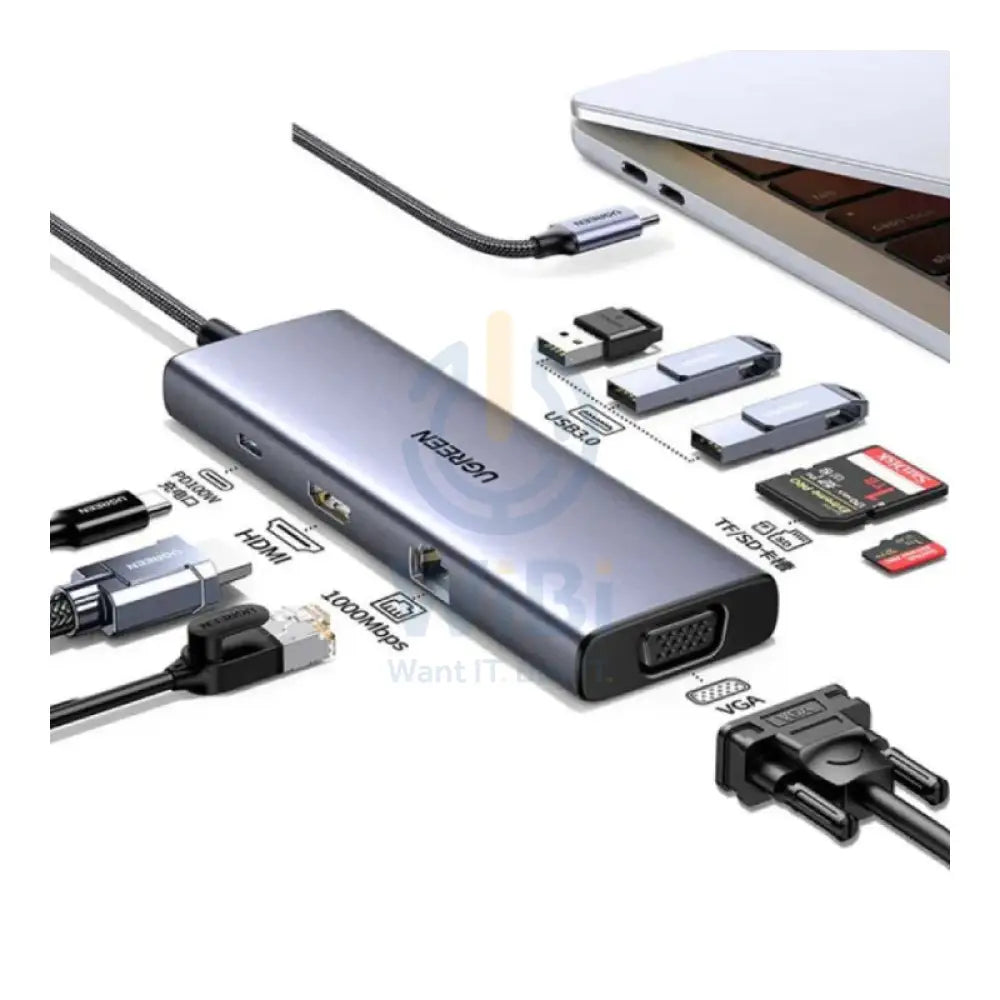 Ugreen 9-in-1 USB-C Hub (100W PD 4K@60Hz HDMI) Accessories > Cables & Converters > Cables