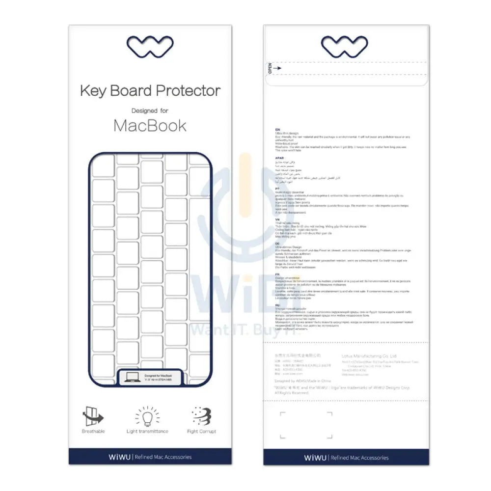 Wiwu Keyboard Protector For Macbook 13 Touch Accessories > Other Laptop Accessories