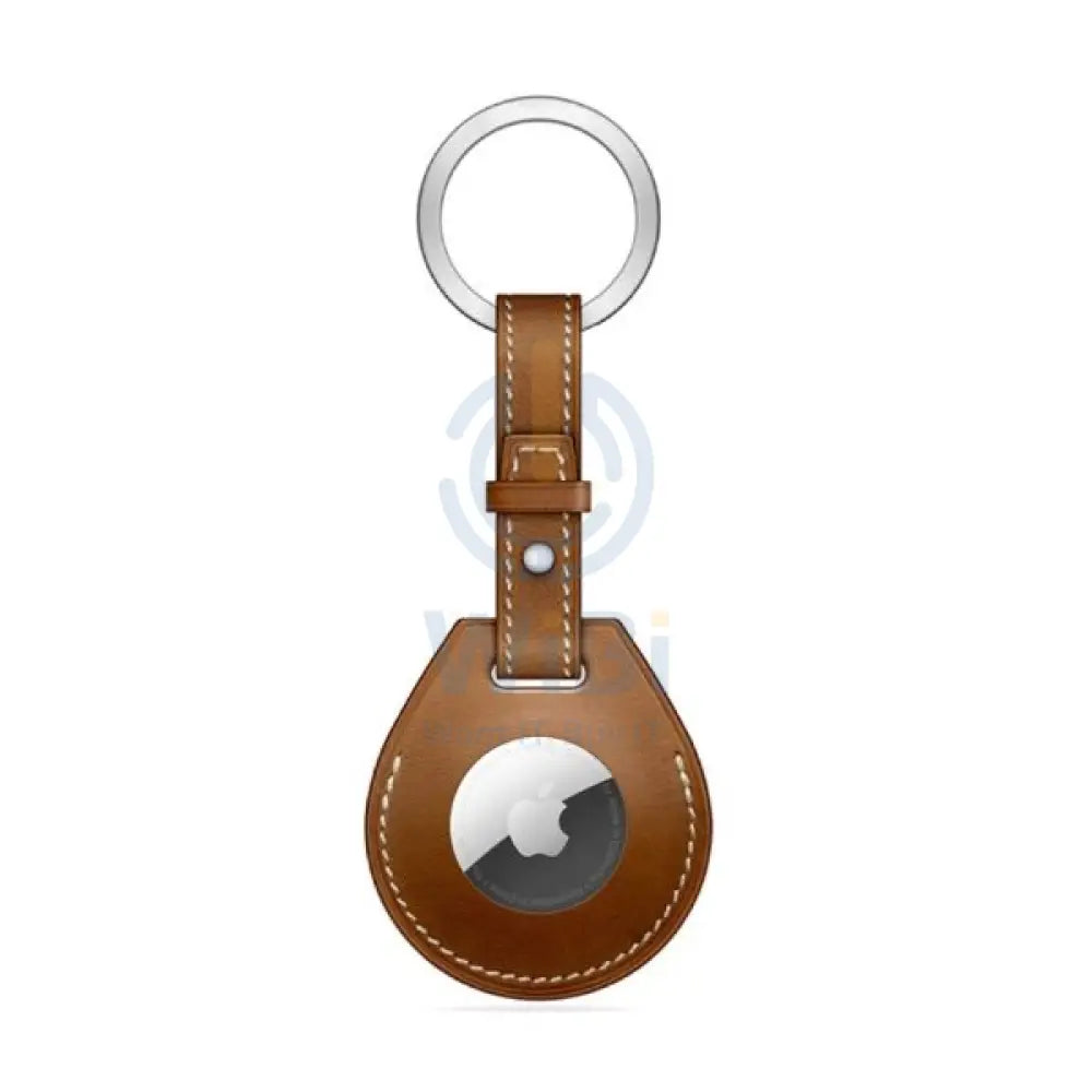 WIWU Leather Calfskin Key Ring - Apple Airtag / Brown Accessories > Mobiles & Tablets > Tablets > Screen Protectors &