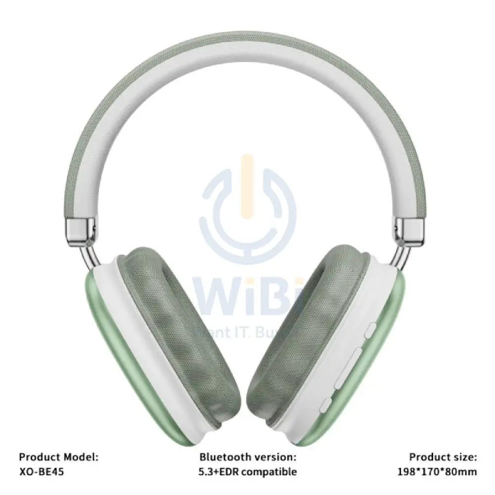 XO BE45 Beiguo Headband Headphone - Bluetooth / 400mAh / Green Accessories > Audio > Headphones