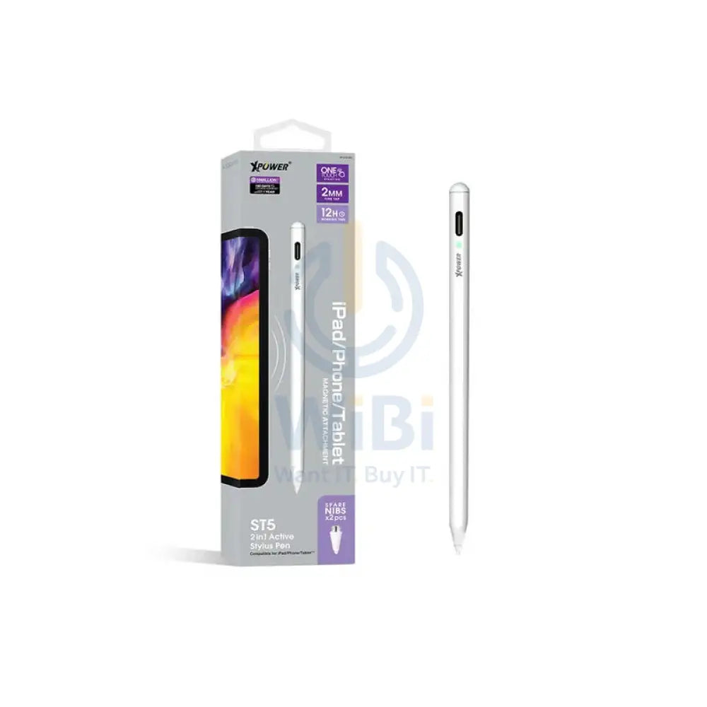 XPower ST5 2 In 1 Active Stylus Pencil For Ipad/ Phone & Tablet - White Accessories > Mobiles & Tablets > Tablets >