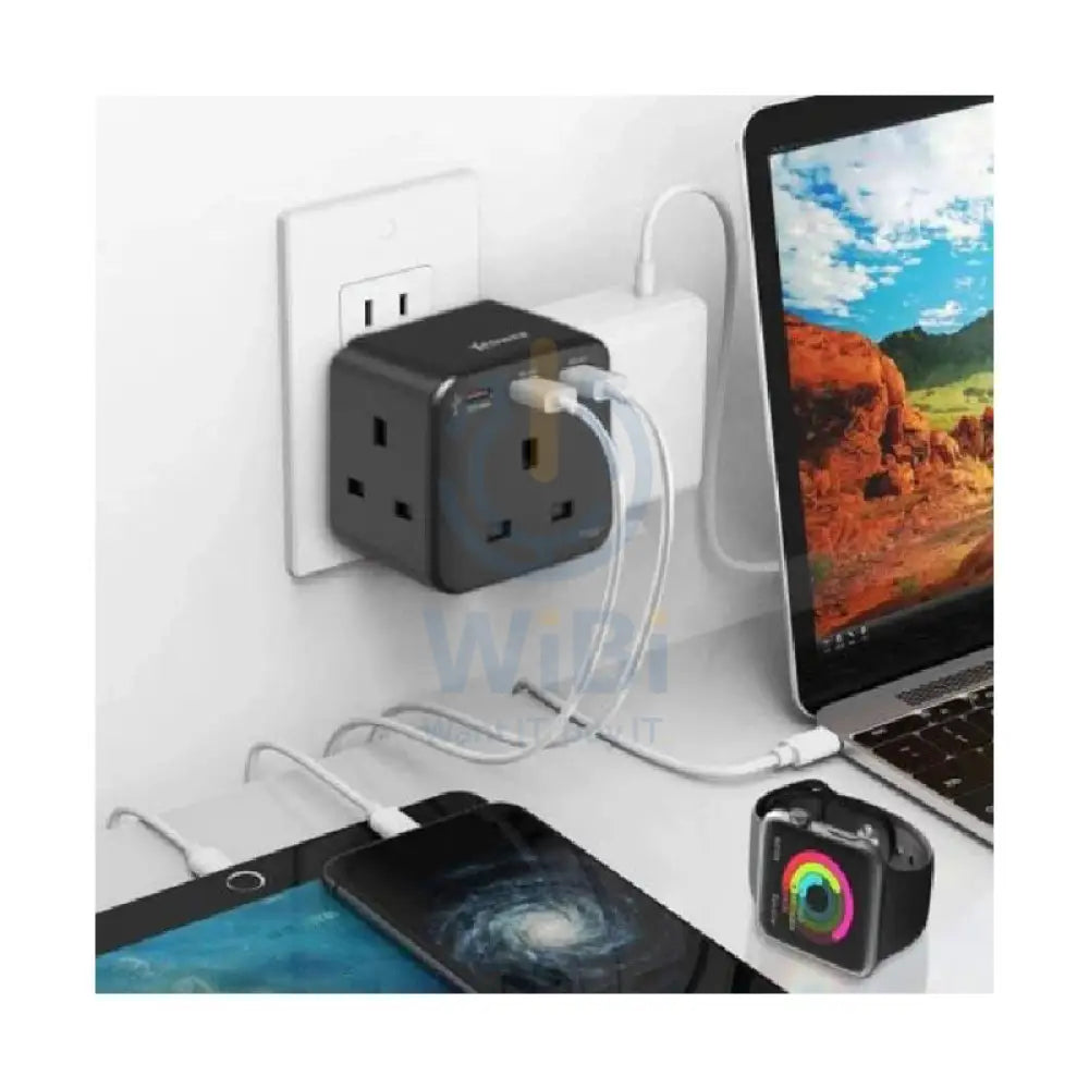 XPower WSS1 3-Outlet Cube Extension Socket - 20W / Black Accessories > Power > Power Protection > Surge Protector