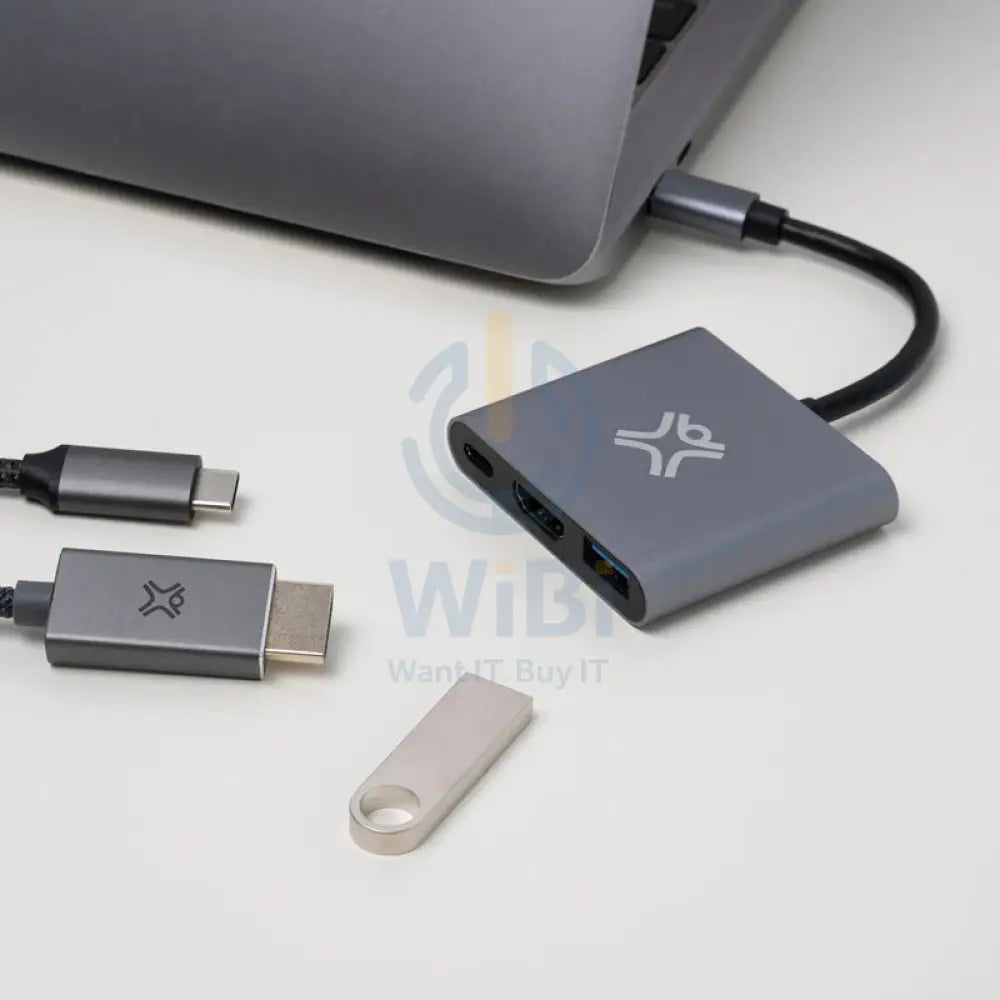 Xtrememac Hub Station - 3-in-1 / USB-C / Silver Accessories > Cables & Converters > Cables