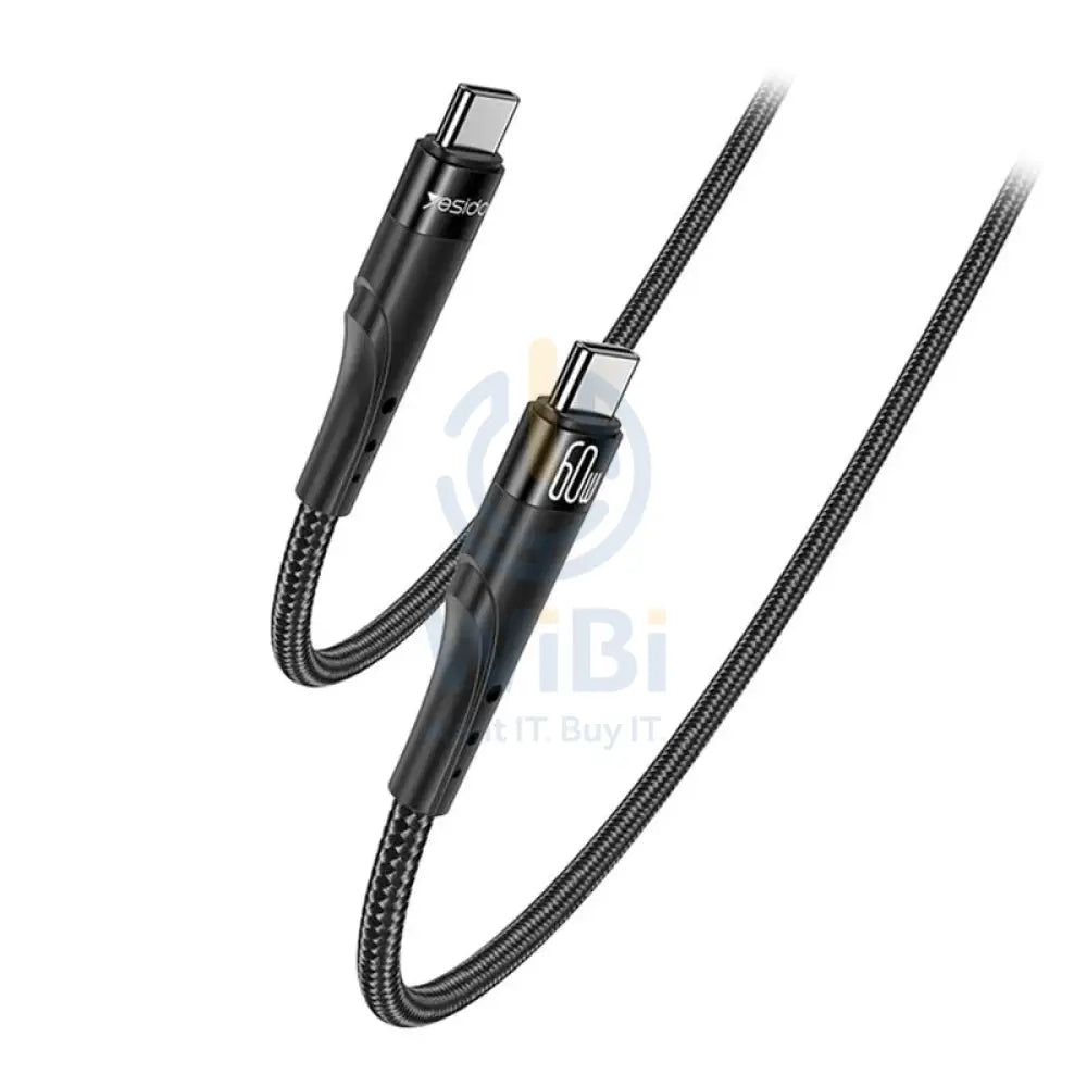 Yesido CA116 Braided Data Cable PD Fast Charging Cable - 3M / 60W / Type-C - Black Accessories > Cables & Converters >