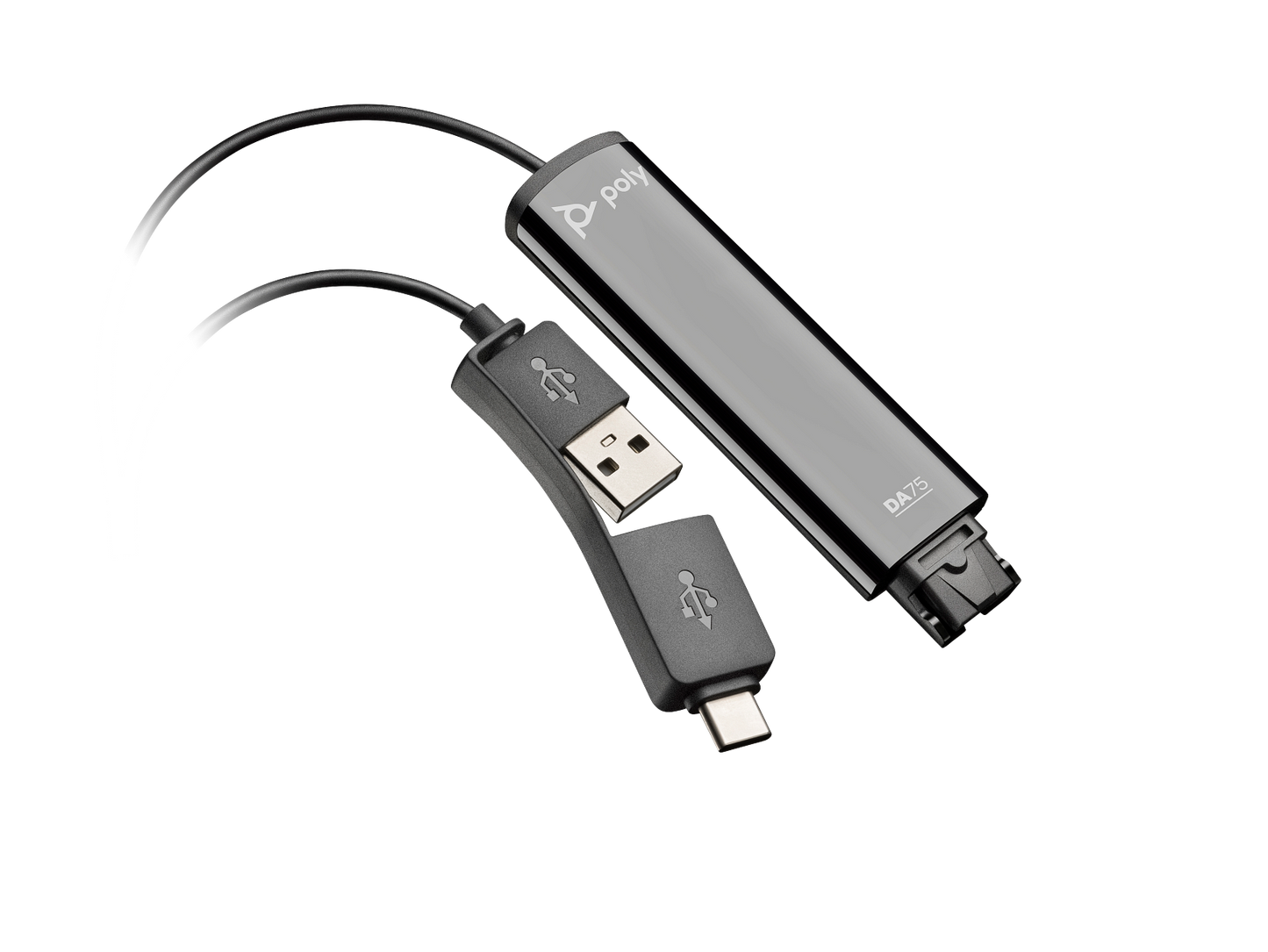 HP HP Poly DA75 USB to QD Black Adapter TAA