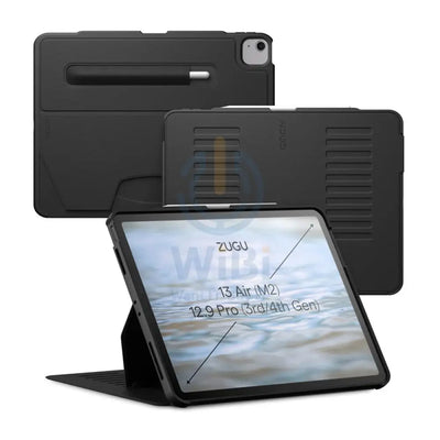 Bundle Offer - ZUGU iPad Air 13 (2024) / iPad Pro 12.9 3/4 (2018/2020) Case - Black + Rain Design mStand Tablet Plus iPad Stand - Silver
