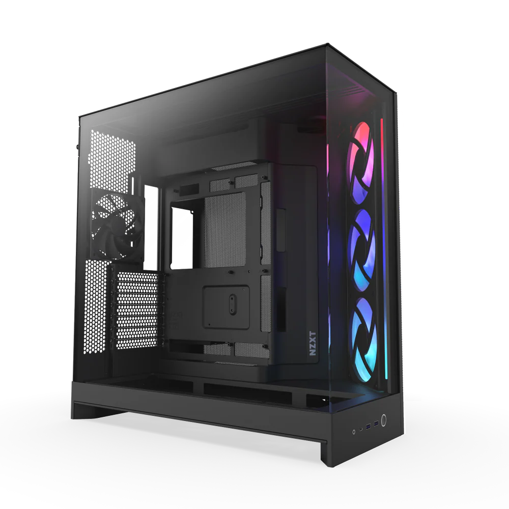NZXT H9 Flow RGB (2025) Dual-Chamber Mid Tower Case With RGB Fans - Black