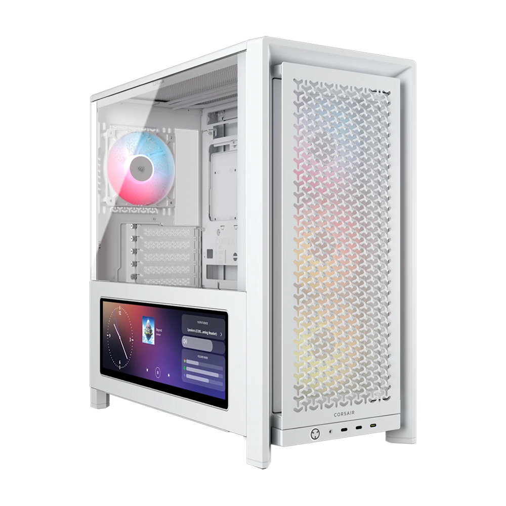 CORSAIR FRAME 4000D LCD RS ARGB Premium Mid Tower Case - White
