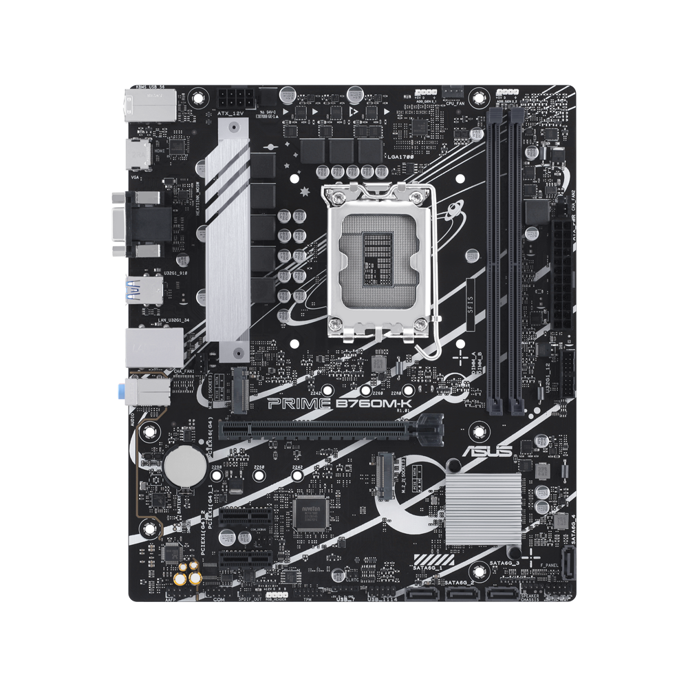 ASUS PRIME B760M-K Motherboard - DDR5 / HDMI / Ethernet / USB - Black