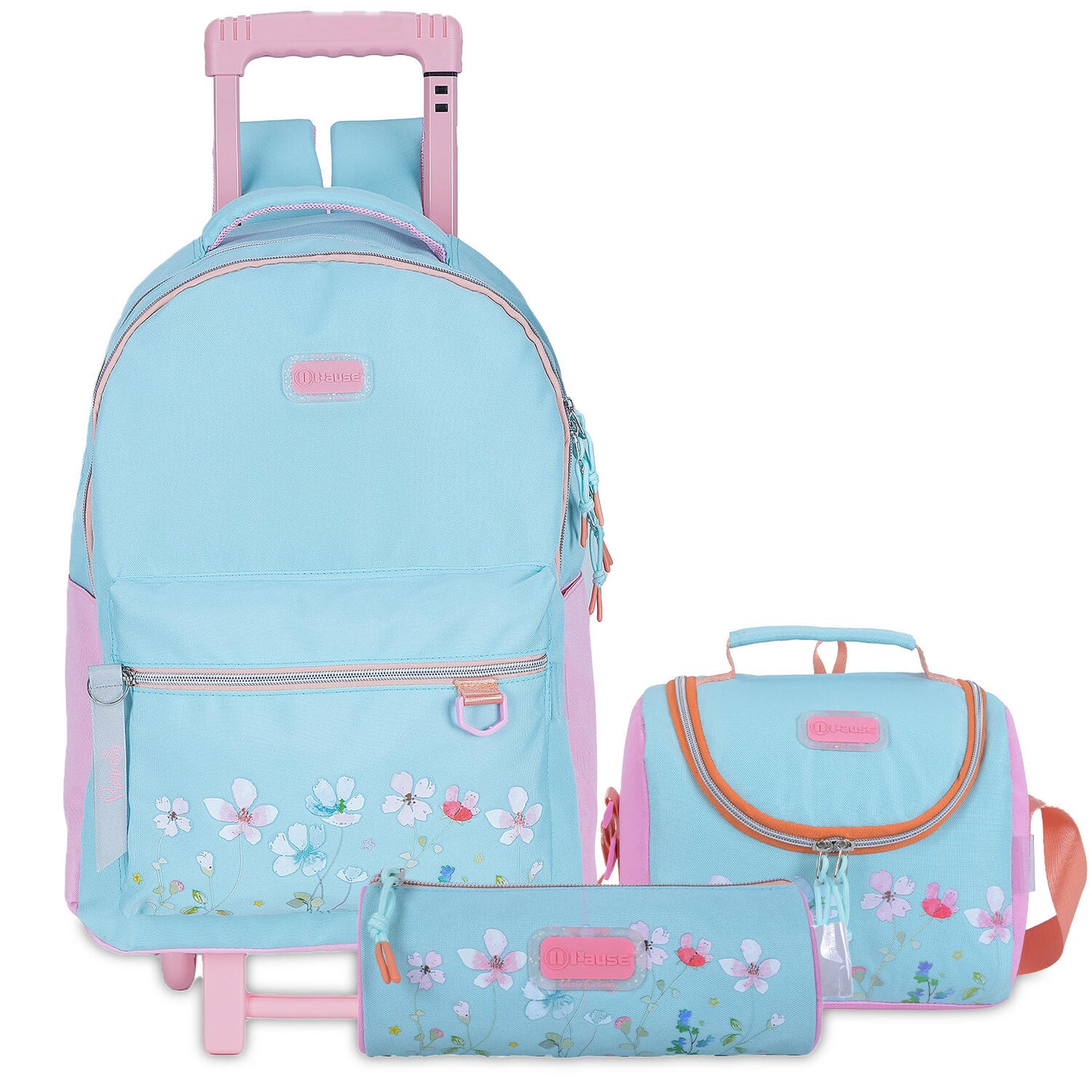 Pause Trolley  Bag 18 With Pencil case & Lunch Bag - Garden