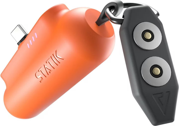 Statik Snap-N-Charge Magnetic Tips V3 Power Bank - 3200mAh / USB-C / Lightning / Micro USB / Orange