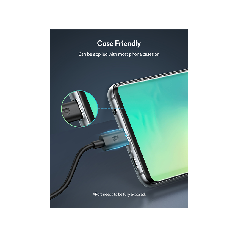 كابل راف باور من USB-C إلى USB-C بقدرة 60 واط وطول 2 متر - أسود
