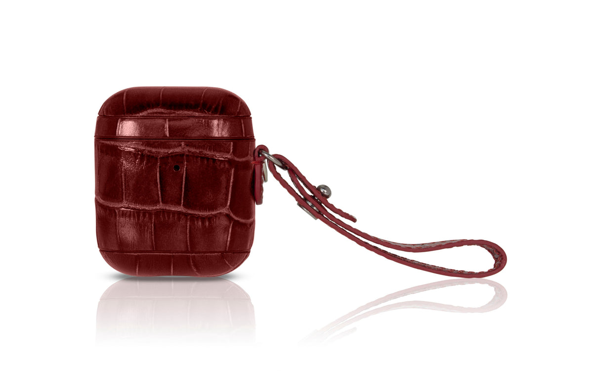 Torrii Bamboo Leather Case With Strap - AirPods 1 & 2 / Red Accessories > Mobiles & Tablets