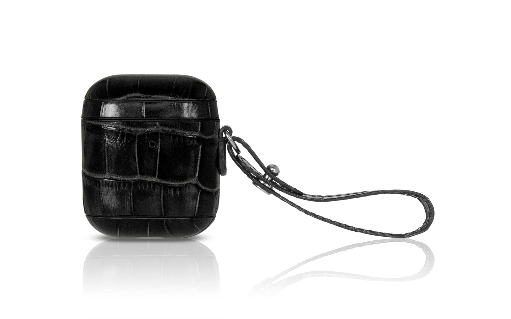 Torrii Bamboo Leather Case With Strap For Airpods 1 & 2 Supports Wirless Charging - Black Accessories > Mobiles &