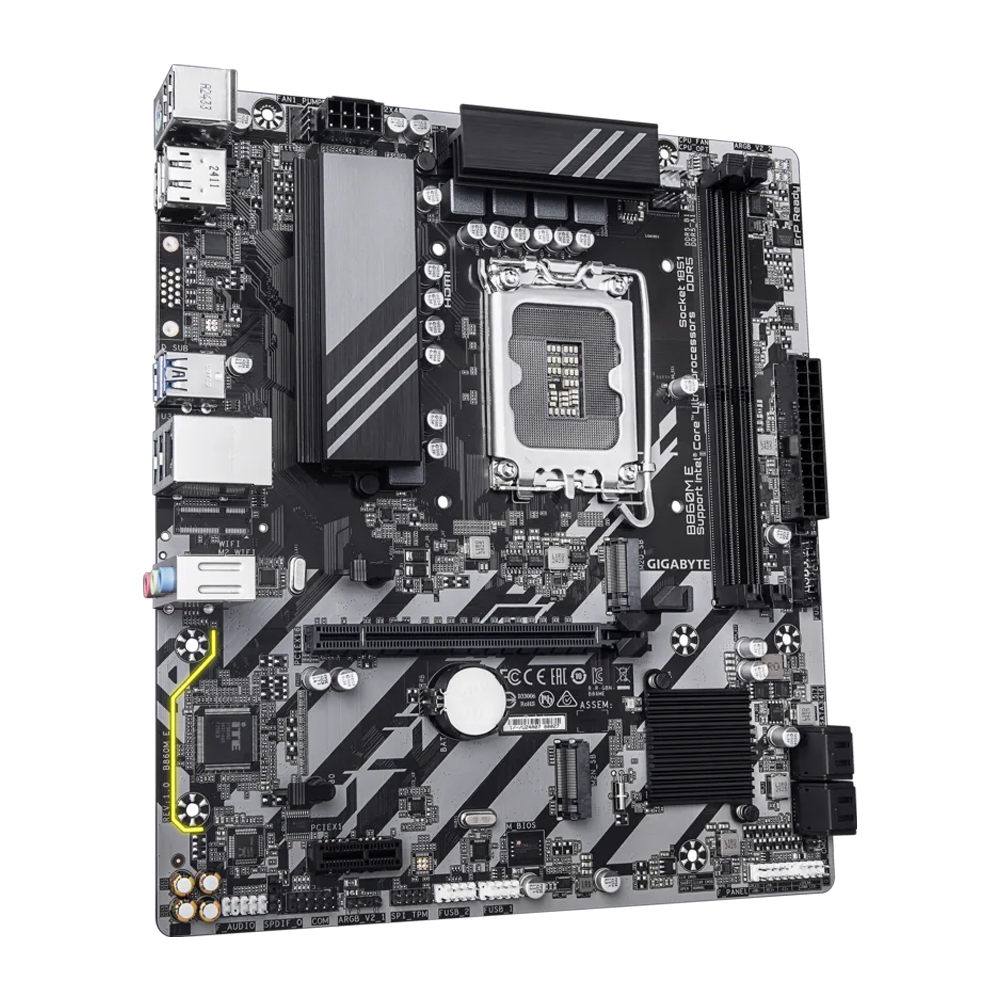 GIGABYTE B860M-E Motherboard - DDR5 / HDMI / DisplayPort / USB - Black