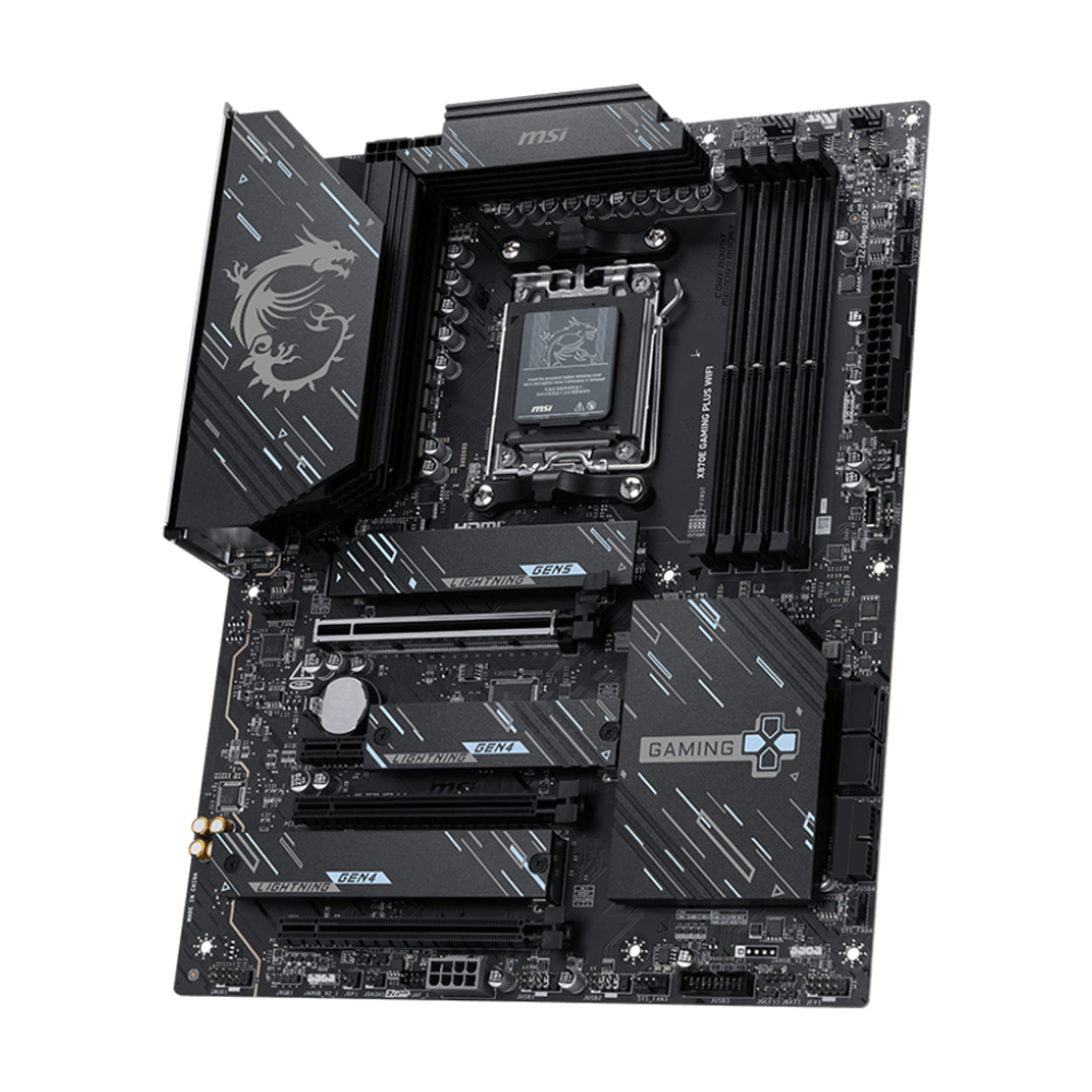 MSI X870E GAMING PLUS WIFI Motherboard - DDR5 / Wi-Fi / Bluetooth / HDMI / DisplayPort / USB - Black