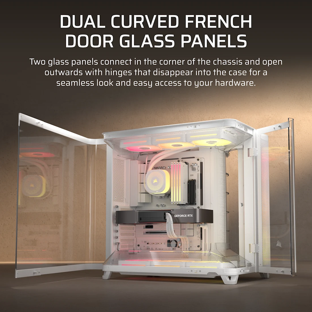 CORSAIR AIR 5400 LX-R LINK Tempered Glass Mid Tower ATX Case - White