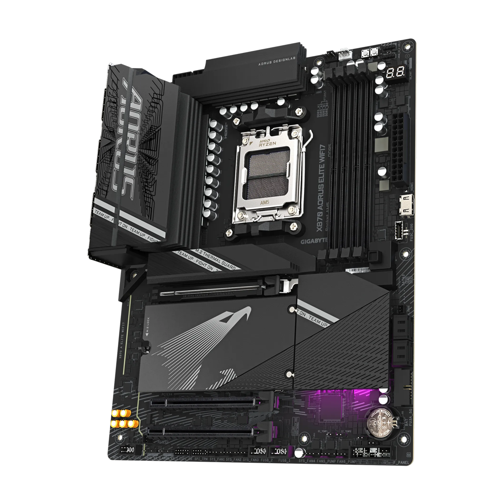 GIGABYTE X870 A ELITE Motherboard - DDR5 / Wi-Fi7 / Bluetooth / HDMI / DisplayPort / USB - Black