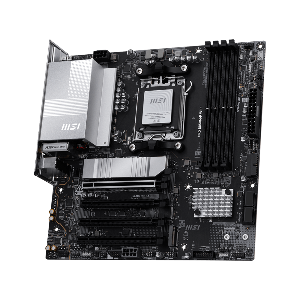MSI PRO B850M-P Motherboard - DDR5 / Wi-Fi / Bluetooth / HDMI / DisplayPort / USB - Black