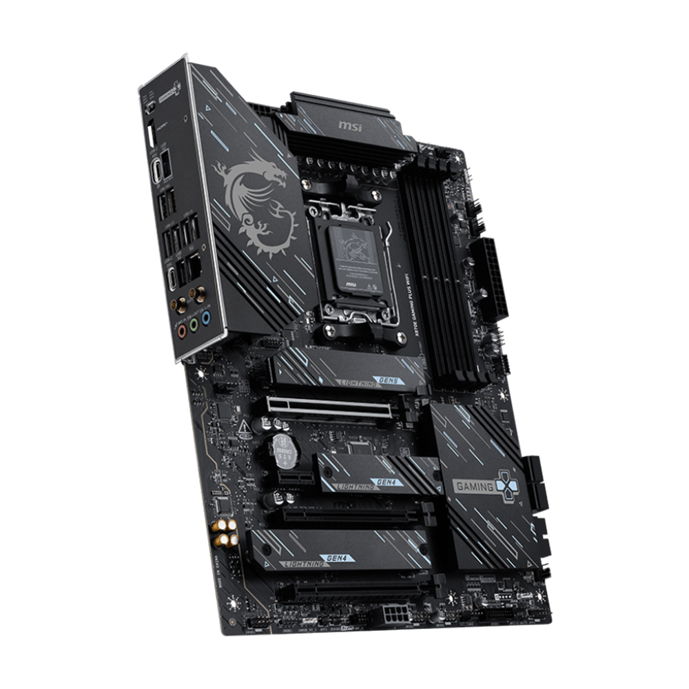 MSI X870E GAMING PLUS WIFI Motherboard - DDR5 / Wi-Fi / Bluetooth / HDMI / DisplayPort / USB - Black